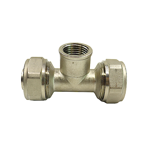 Multilayer pex compression female tee brass fittings