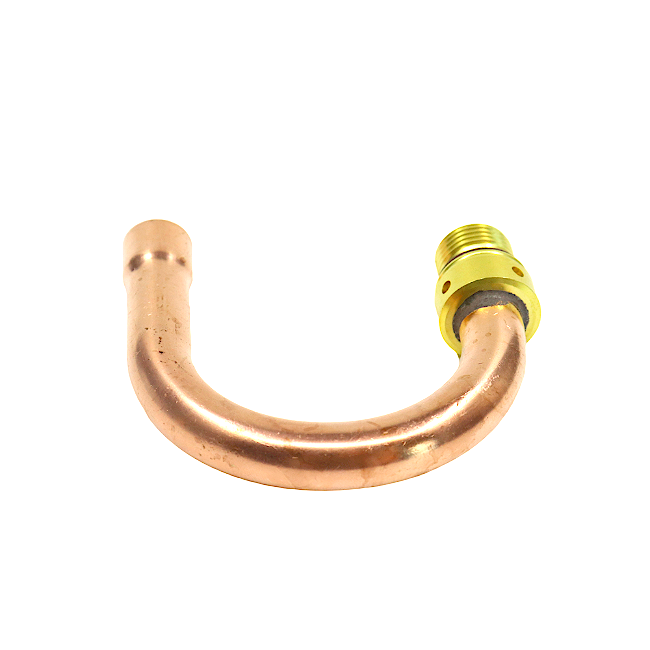 U-bend connection for brass quick stop valve