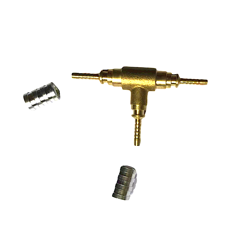 Brass Gas Tee Connector Brass Barbed Hose Fitting