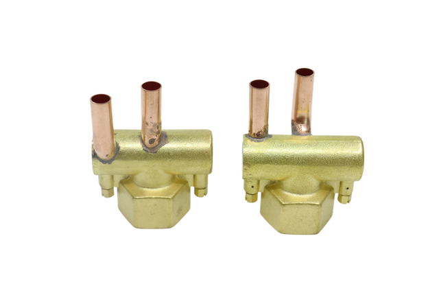 Fan Coil Unit Fitttings- Brass distributor with 2 ports 