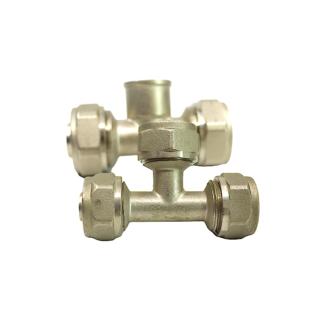 Multilayer pex compression female tee brass fittings