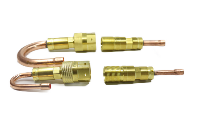 Self-closing brass valve for refrigerated cabinets