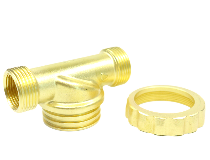 Hot selling T type brass fitting with threaded brass nuts