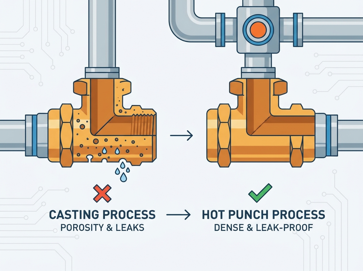 Hot punch brass fittings